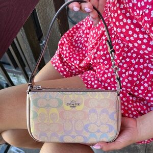 Coach Mini Shoulder Bag in Multi Pastel Signature Print